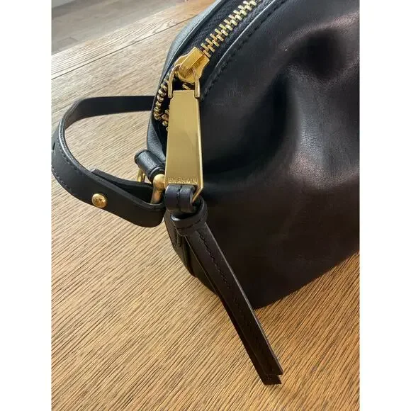 Brahmin Black Leather Crossbody with gold hardware and zipper closure - Picture 15 of 16
